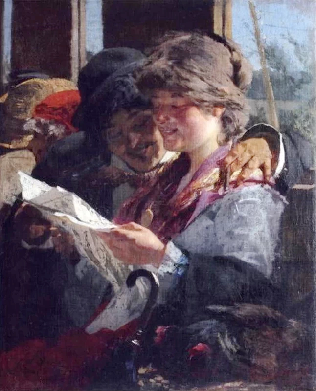 I fidanzati, da 'Temi d'amore nella pittura di Egisto Lencerotto' - pag